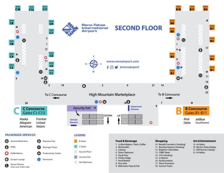 Terminal Maps RenoTahoe International Airport