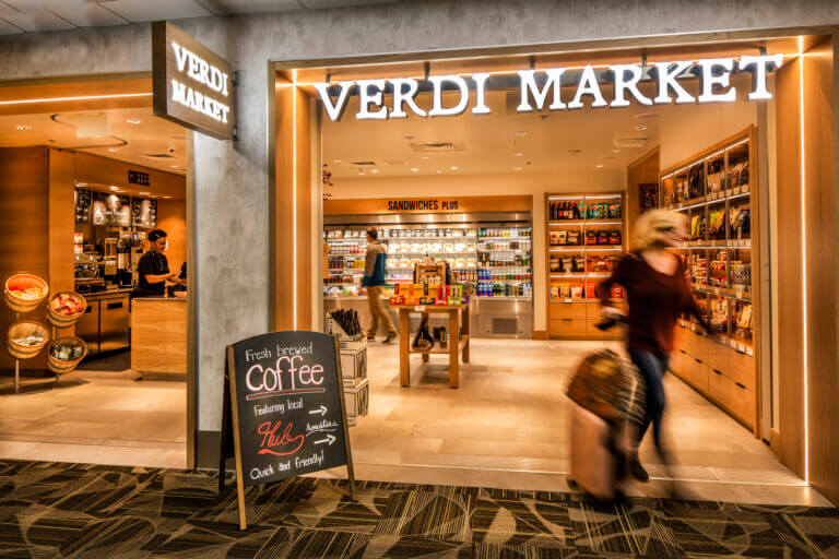 Verdi Market in the airport.
