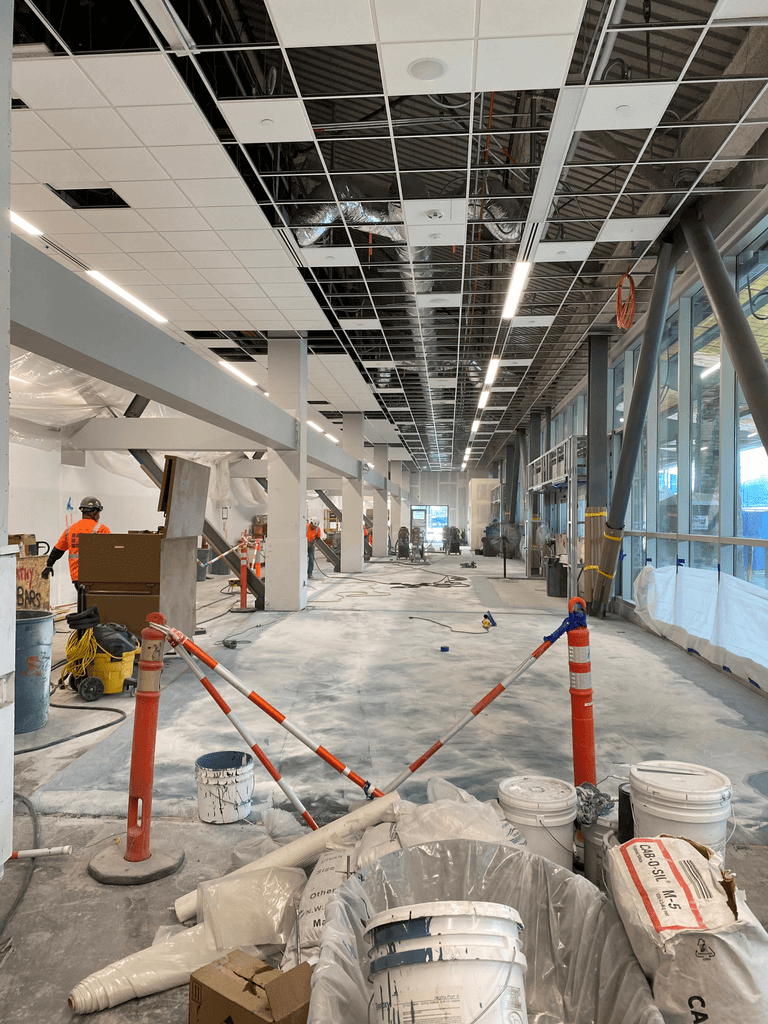 Ticketing Hall interior construction.