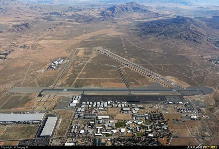 Bird's eye view of Reno-Stead Airport.