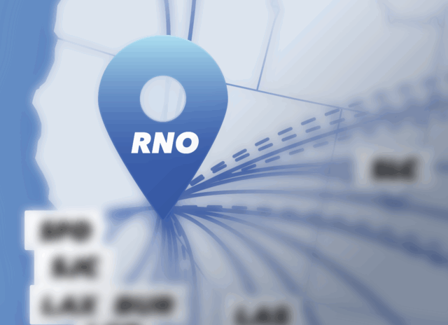 RNO flight map close up image.