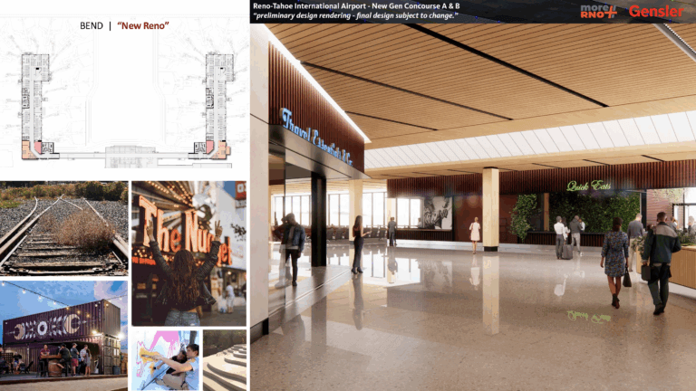 Rendering of the concourse bend with Reno imagery inspiration