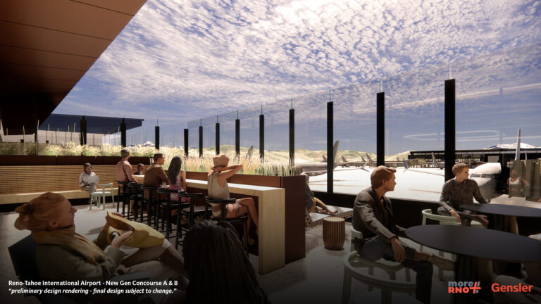 Rendering of the outside terrace on the new Concourse