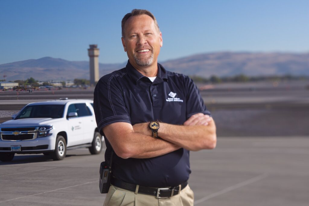 Cris Jensen on airfield