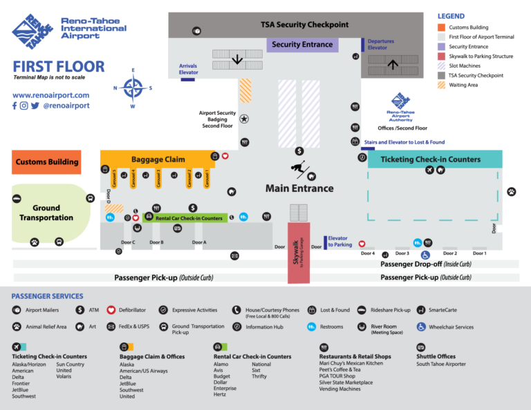 RNO first floor terminal map
