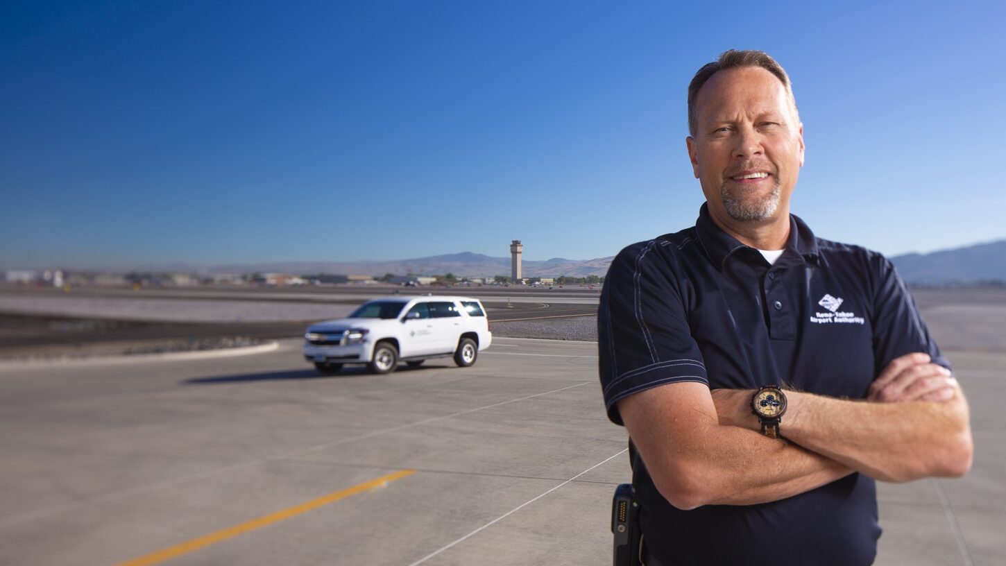 Cris Jensen on airfield
