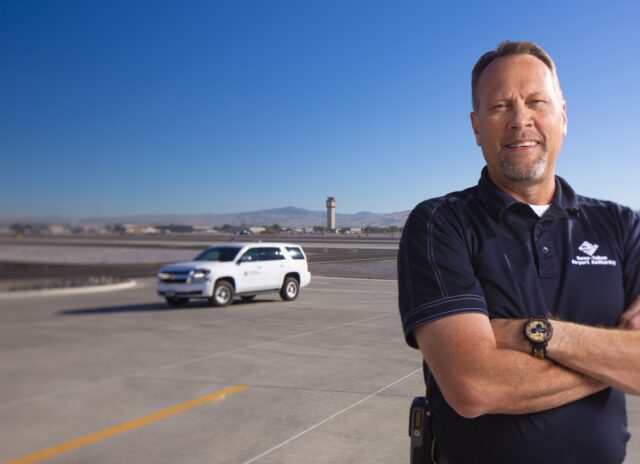 Cris Jensen on airfield